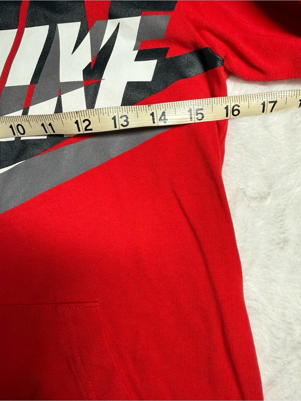 Nike Red Crewneck Hooded Jersey with Black & White Logo
